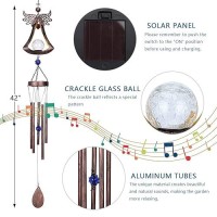 Taman Wind Chime Angel Solar Lights Wind Chimes For Outside Indoor Crackle Glass Ball Led Decorative Mobile Memorial Gift Alu