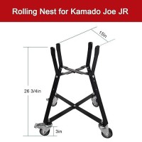 Quantfire Rolling Cart For Kamado Joe Junior 135 Grill Stand For Kamado Joe Accessories Rolling Nest With Heavy Duty Locking