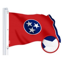 G128 Tennessee Tn State Flag 5X8 Ft Stormflyer Series Embroidered 220Gsm Spun Polyester Embroidered Design Indooroutdoor