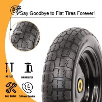 13 Flat Free Solid Tire And Wheel For Carts Replacement Wheels Wheelbarrow Garden Cart Trolleys Hand Trucks And Yard Trailers