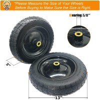 13 Flat Free Solid Tire And Wheel For Carts Replacement Wheels Wheelbarrow Garden Cart Trolleys Hand Trucks And Yard Trailers