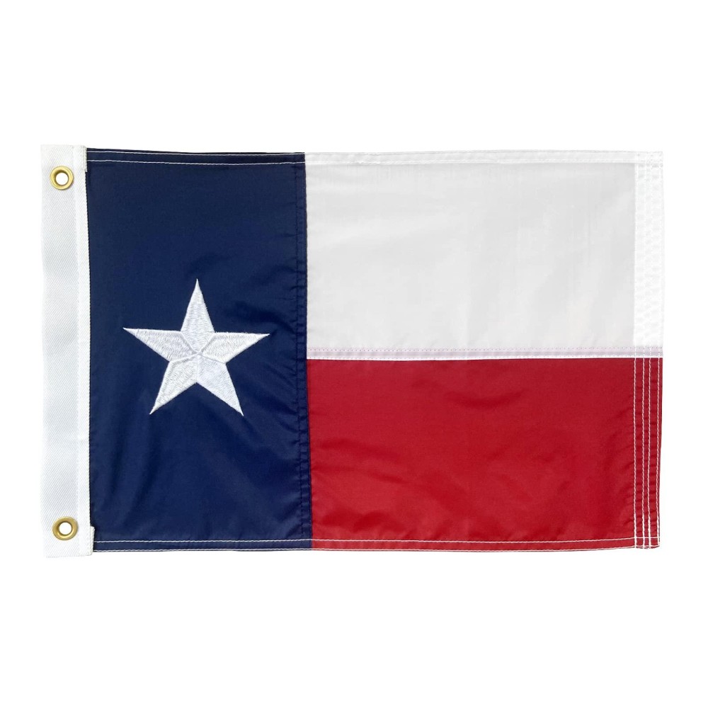 Homissor Texas Flag 12X18 Inch Tx State Flags Embroidered Sewn Boat Flags 210D Oxford Nylon