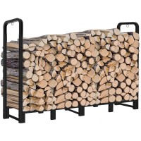 Artibear 8Ft Outdoor Firewood Rack Upgraded Heavy Duty Logs Stand Stacker Holder For Fireplace Metal Lumber Storage Carrier O