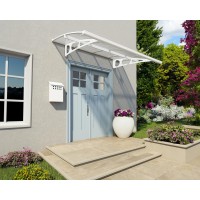 Palram Canopia Bordeaux 2230 7 Ft X 5 Ft Awning Durable Steel Support Aluminum Trim And Polycarbonate Panels With Uv Prote