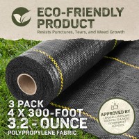 Dewitt Sblt4300 Sunbelt Woven Weed Barrier Landscape Fabric Ground Cover 4Foot Width X 300 Feet 3 Pack