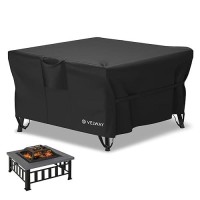 Velway Square Gas Fire Pit Cover Outdoor Heavy Duty Patio Fire Pit Cover Fits For 2834 Inch Waterproof Windproof Full Coverag