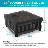 Velway Square Gas Fire Pit Cover Outdoor Heavy Duty Patio Fire Pit Cover Fits For 2834 Inch Waterproof Windproof Full Coverag