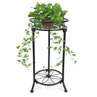 Yhijurs Plant Stands 2 Tier 203 Plant Stand Indoor Outdoor Metal Tall Corner Potted Flower Stand Heavy Duty Black Display Rac