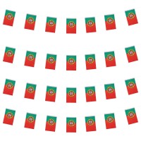 Wxtwk Portugal Flags Portuguese Small Mini Pennant String Banner Flag Festival Decorations50 Feet 38 Flags