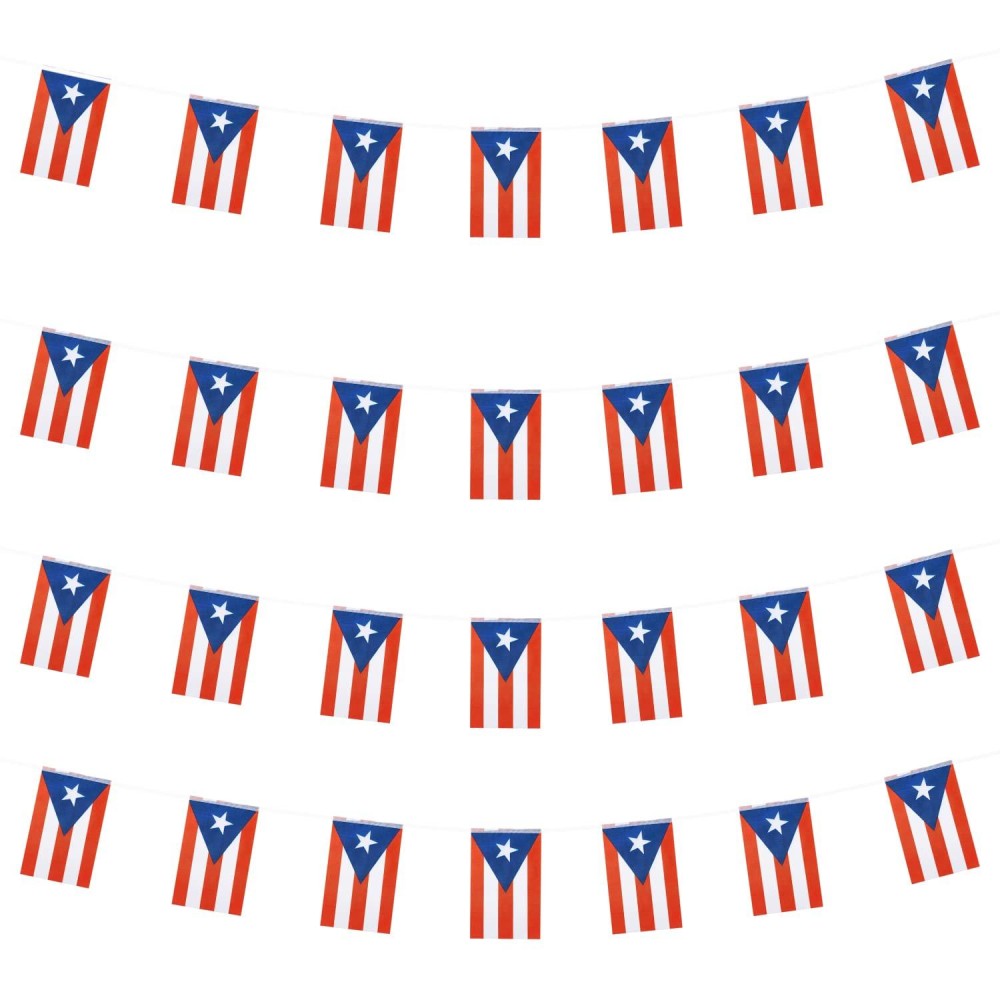 Wxtwk Puerto Rico Flags Puerto Rican Small Mini Pennant String Banner Flag Festival Decorations50 Feet 38 Flags