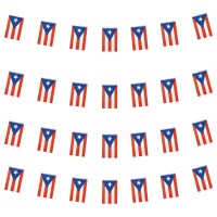 Wxtwk Puerto Rico Flags Puerto Rican Small Mini Pennant String Banner Flag Festival Decorations50 Feet 38 Flags