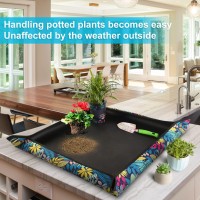 Repotting Mat For Plant Transplanting And Mess Control 295X 295 Oxford Fabric Waterproof Potting Foldable Indoor Portable