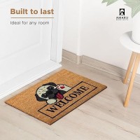 Greetings Dog 29X17 Coir Doormats For Outdoor Entrance Outdoor Welcome Mat For Entryway Porch Antislip Pvc Coconu