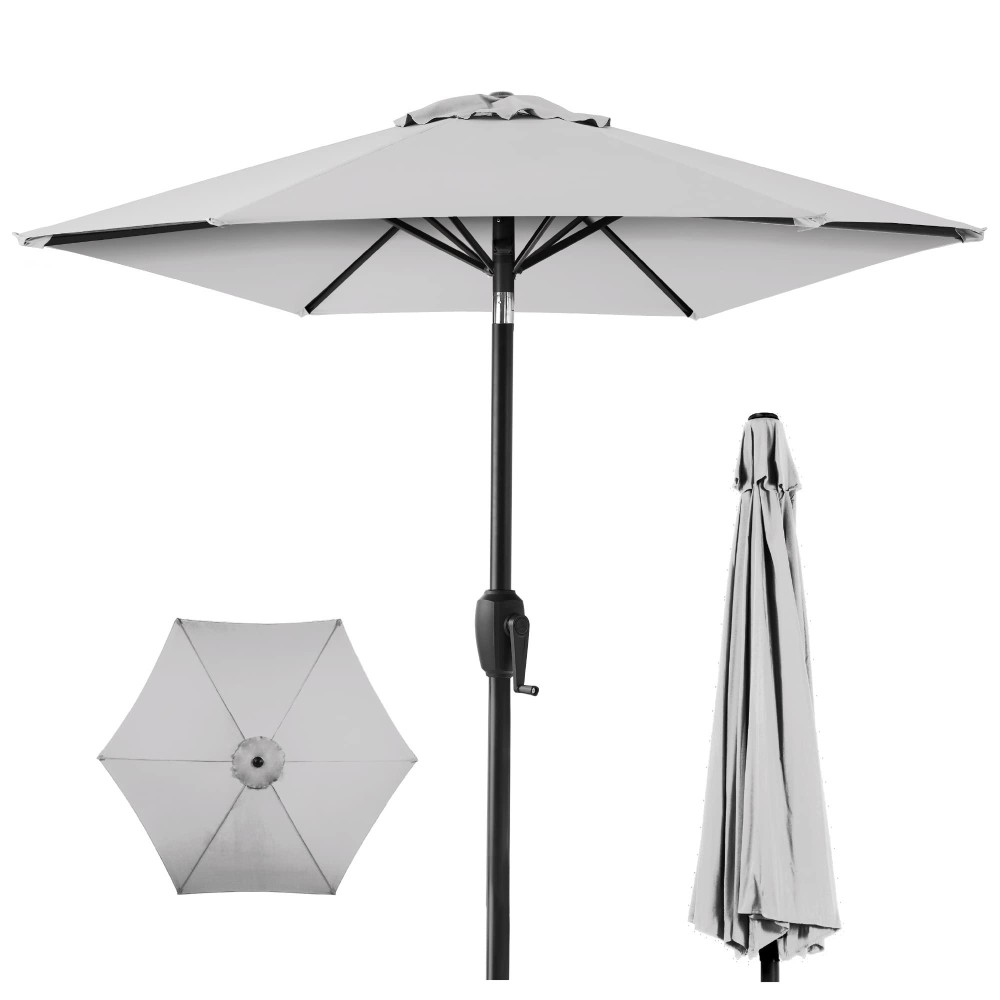 Best Choice Products 75Ft Heavyduty Round Outdoor Market Table Patio Umbrella Wsteel Pole Push Button Tilt Easy Crank Lift