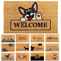 Welcome Dog 29X17 Coir Doormats For Outdoor Entrance Outdoor Welcome Mat For Entryway Porch Antislip Pvc Coconut