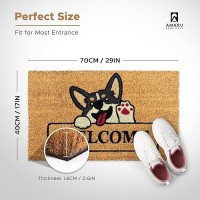 Welcome Dog 29X17 Coir Doormats For Outdoor Entrance Outdoor Welcome Mat For Entryway Porch Antislip Pvc Coconut