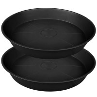 Bleuhome 2 Pack Of 25 26 Inch Plant Saucer Round 42 Depth Tray Large Deep Plant Saucers 24 26 For Pots Heavy Duty Plas