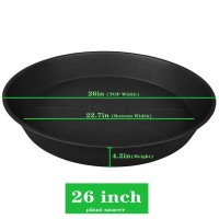 Bleuhome 2 Pack Of 25 26 Inch Plant Saucer Round 42 Depth Tray Large Deep Plant Saucers 24 26 For Pots Heavy Duty Plas