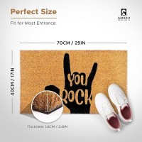 You Rock 29X17 Coir Doormats For Outdoor Entrance Outdoor Welcome Mat For Entryway Porch Antislip Pvc Coconut Fi