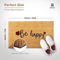 Be Happy 29X17 Coir Doormats For Outdoor Entrance Outdoor Welcome Mat For Entryway Porch Antislip Pvc Coconut Fib