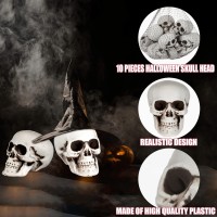 Hanaiette 10 Pieces Mini Halloween Skulls Heads Skull Decor For Halloween Party Halloween Decor Props Table Decor Outdoor Hall