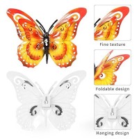 Yungeln Metal Butterfly Wall Decor 3D Butterflies Wall Art Hanging Sculpture Metal Butterfly Outdoor Wall Art Decor For Patio Fe