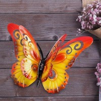 Yungeln Metal Butterfly Wall Decor 3D Butterflies Wall Art Hanging Sculpture Metal Butterfly Outdoor Wall Art Decor For Patio Fe