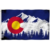 Anley Fly Breeze 3X5 Foot Colorado State Mountain Flag Vivid Color And Fade Proof Canvas Header And Double Stitched Colora