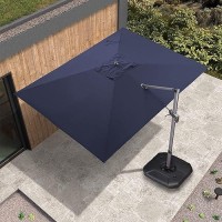 Purple Leaf 9 X 115 Patio Umbrella With Base Outdoor Cantilever Rectangle Umbrella Offset Umbrella With 360Degree Rotation F