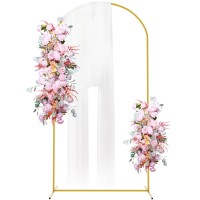 Putros Metal Arch Backdrop Stand 72Ft Gold Wedding Balloon Arched Backdrop Stand Square Arch Frame For Birthday Party Bridal Ba