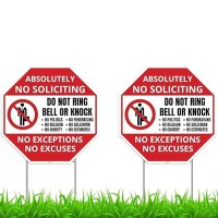 2Pc No Soliciting Sign With Stake 12 Inches By 12 Inches Corrugated Plastic No Soliciting No Religious No Trespassing Sign