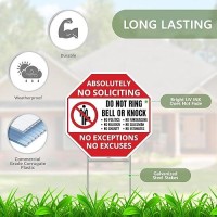 2Pc No Soliciting Sign With Stake 12 Inches By 12 Inches Corrugated Plastic No Soliciting No Religious No Trespassing Sign