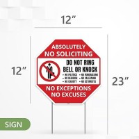 2Pc No Soliciting Sign With Stake 12 Inches By 12 Inches Corrugated Plastic No Soliciting No Religious No Trespassing Sign