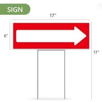 2Pc Directional Arrow Sign With Stakes  17 Inches By 6 Inches - Double Sided Signs - Corrugated Plastic - This Way Directions Arrow Sign