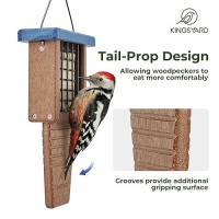 Kingsyard Recycled Plastic Suet Bird Feeder Tail Prop Suet Feeder For Outside Hanging Sturdy Durable Great For Woodpecker