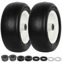 Weize Universal Fit 11X4005 Flat Free Lawn Mower Tire With Rim 344455 Centered Hub 34 Or 58 Or 12Bushi