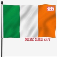 Tnpun Irish Flag 3X5 Outdoor Heavy Duty Ireland Flags Double Sided Vivid Color National Country Flags 210D Nylon Cloth With 2 Br