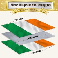 Tnpun Irish Flag 3X5 Outdoor Heavy Duty Ireland Flags Double Sided Vivid Color National Country Flags 210D Nylon Cloth With 2 Br