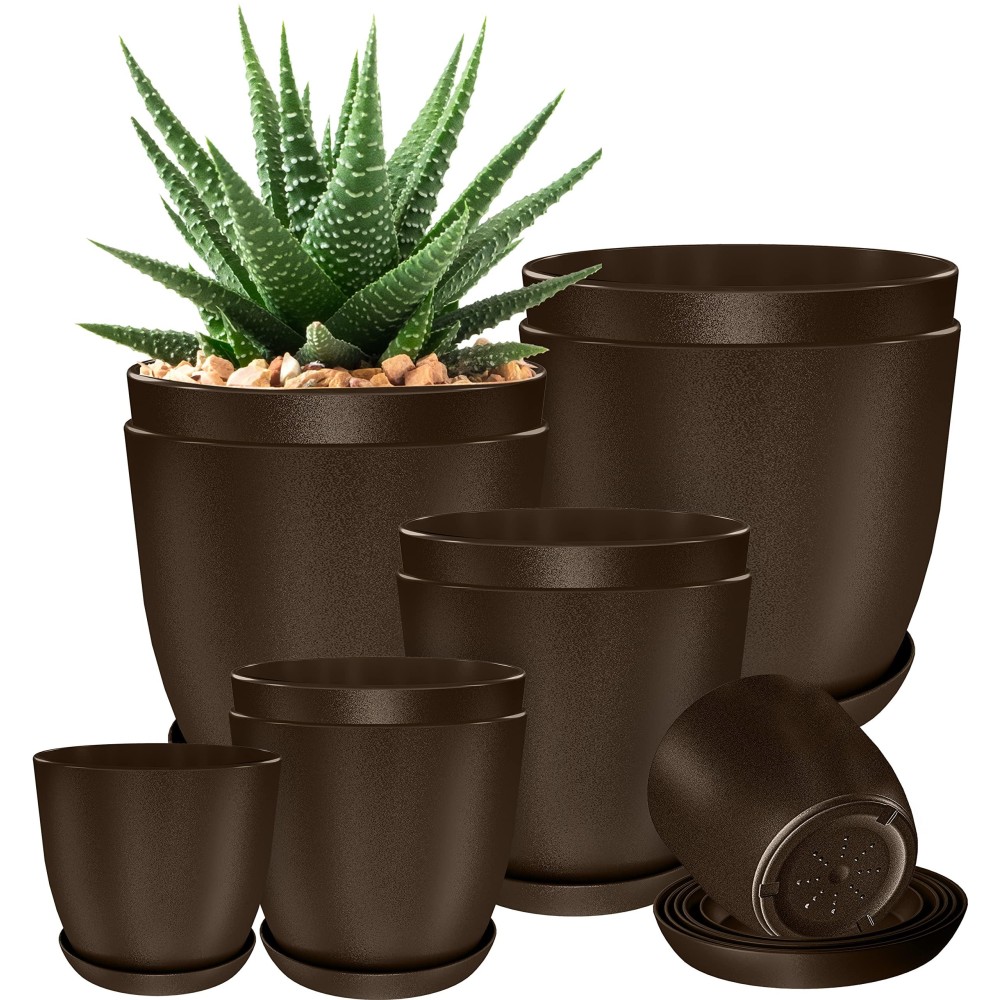 Utopia Home Plant Pots Indoor With Drainage 76665348 Inches Home Decor Flower Pots For Indoor Planter Pack Of 10 Pl