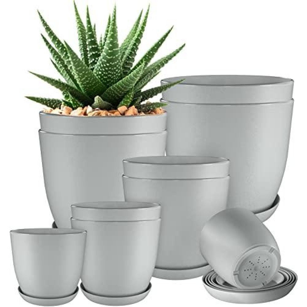 Utopia Home Plant Pots Indoor With Drainage 76665348 Inches Home Decor Flower Pots For Indoor Planter Pack Of 10 Pl