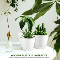 Utopia Home Plant Pots With Drainage 76665348 Inches Home Decor Flower Pots For Indoor Planter Pack Of 5 Plastic Pl