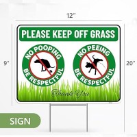 2Pc No Poop Or Pee Dog Sign With Stakes 12 Inches By 9 Inches Corrugated Plastic Keep Dogs Off Lawn Curb Your Dogs Grass