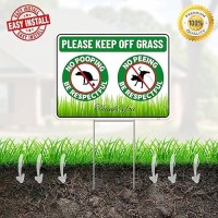 2Pc No Poop Or Pee Dog Sign With Stakes 12 Inches By 9 Inches Corrugated Plastic Keep Dogs Off Lawn Curb Your Dogs Grass