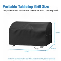 Jungda Portable Grill Cover Fit For Cuisinart Cgg306 Waterproof Small Table Top Bbq Grill Cover Heavy Duty 600D Outdoor Tableto