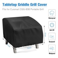 Jungda Portable Grill Cover Fit For Cuisinart Cgg608 Waterproof Small Table Top Bbq Grill Cover Heavy Duty 600D Outdoor Tableto