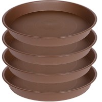 Bleuhome 4 Pack Of 14 Inch Plant Saucer Heavy Duty Round Plant Trays For Pots Bird Bath Bowls Plastic Plant Water Tray Flowe