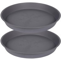 Bleuhome 2 Pack Of 14 Inch Plant Saucer Heavy Duty Round Plastic Plant Water Tray Bird Bath Bowls Plant Saucers For Indoors