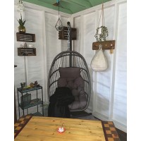 Yechen Indoor Outdoor Egg Hanging Chair With Stand Patio Wicker Swing Egg Chair Indoor Swinging Chair Outdoor Hammock Egg Chair