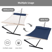 Suncreat Two Person Hammock With Stand Heavy Duty Backyard Hammock And Stand Gift Box Included Navy Drops