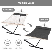 Suncreat Hammocks For Outside With Stand Gift Box Included Extra Large 2 Person Hammock With Stand Dark Gray Drops